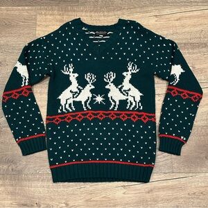 SKEDOUCHE Naughty Ugly Christmas Sweater‎ Reindeer Mens Size M Holiday Festive